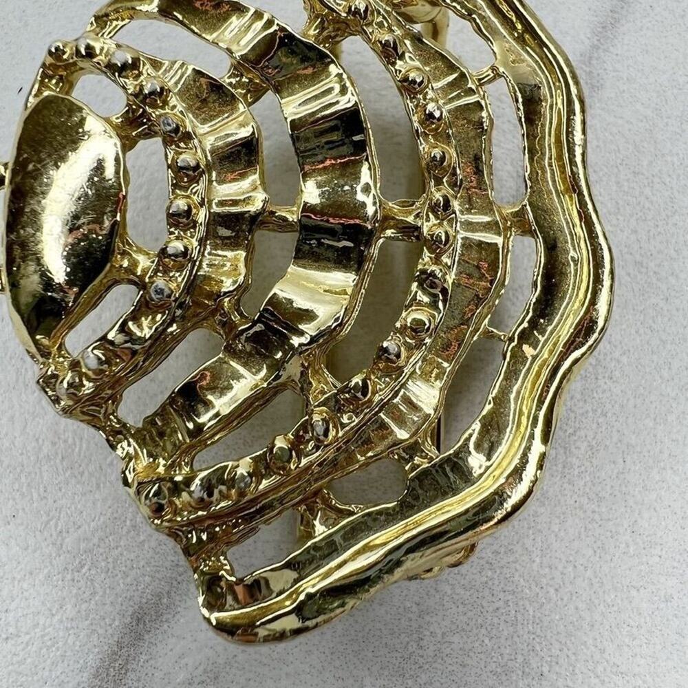 Vintage Studded Gold Tone Belt Buckle Piece - Picture 4 of 7